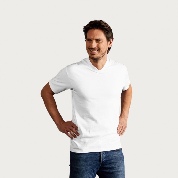 T-shirt Basic Col V Hommes Promotion - 00/white (1025_E1_A_A_.jpg)
