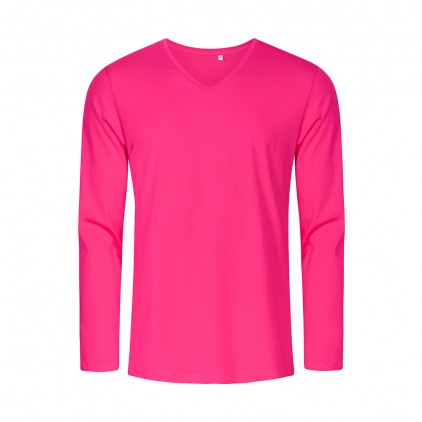 T-shirt manches longues col V grandes tailles Hommes - BE/bright rose (1460_G1_F_P_.jpg)