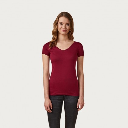 X.O V-Ausschnitt T-Shirt Damen - A5/Berry (1525_E1_A_5_.jpg)