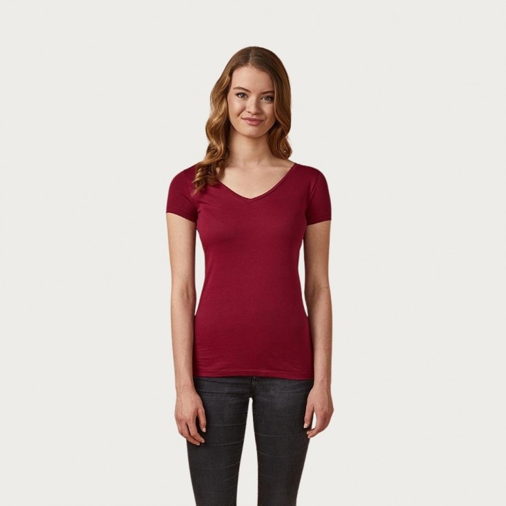 V-Neck T-shirt Women - A5/Berry (1525_E1_A_5_.jpg)