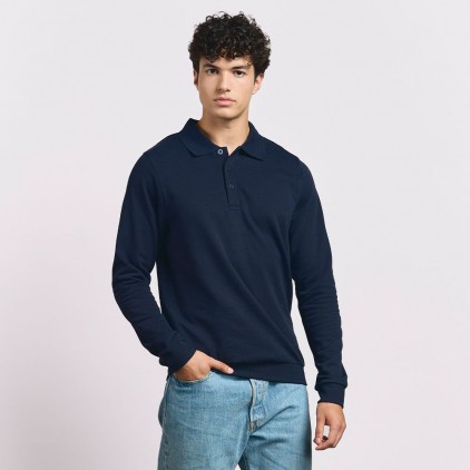 Longsleeve Polo Sweatshirt Men - 54/navy (2049_E1_D_F_.jpg)