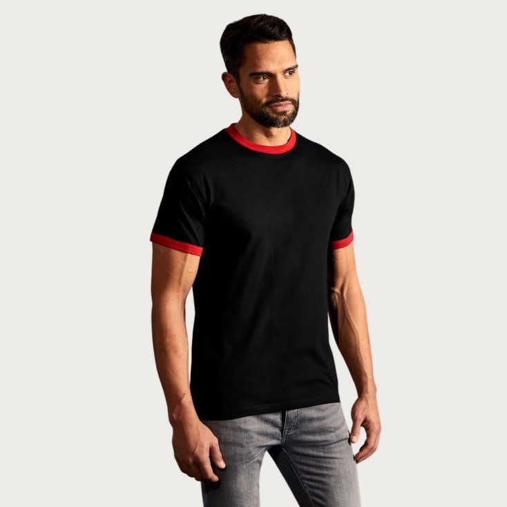 Kontrast T-Shirt Männer - BR/black-red (3070_E1_Y_S_.jpg)