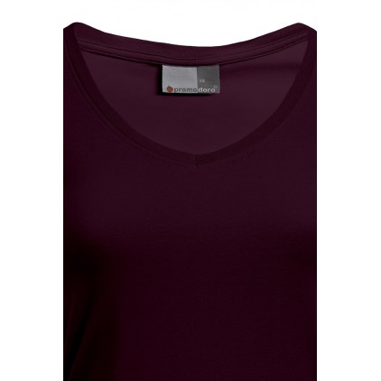 Slim Fit V-Neck T-shirt "long" Women Sale - BY/burgundy (3087_G4_F_M_.jpg)