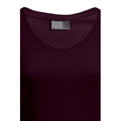 T-shirt long col V slim Femmes promotion - BY/burgundy (3087_G4_F_M_.jpg)