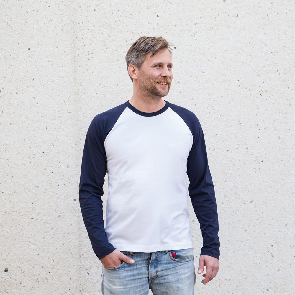 T Shirt Manches Longues Raglan Baseball Homme