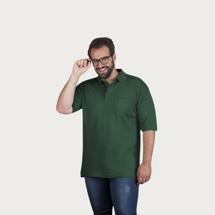 Heavy Polo shirt pocket Plus Size Men  - RZ/forest (4100_L1_C_E_.jpg)