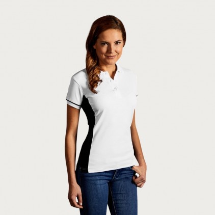 Funktions Kontrast Poloshirt Damen - WB/white-black (4525_E1_Y_B_.jpg)