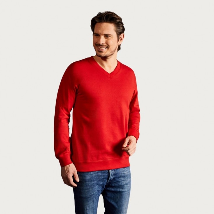 Premium V-Ausschnitt Sweatshirt Männer Sale - 36/fire red (5025_E1_F_D_.jpg)