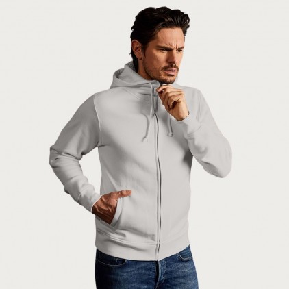 Veste sweat capuche zippée col haut Hommes promotion