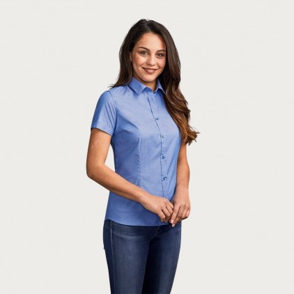 Oxford Kurzarm-Bluse Frauen