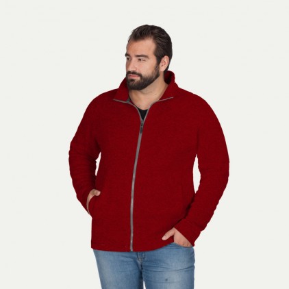 Knit fleece Jacket C+ Plus Size Men - H3/heather red (7720_L1_Q_K_.jpg)