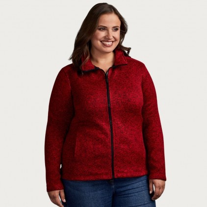 Knit fleece Jacket C+ Plus Size Women - H3/heather red (7725_L1_Q_K_.jpg)