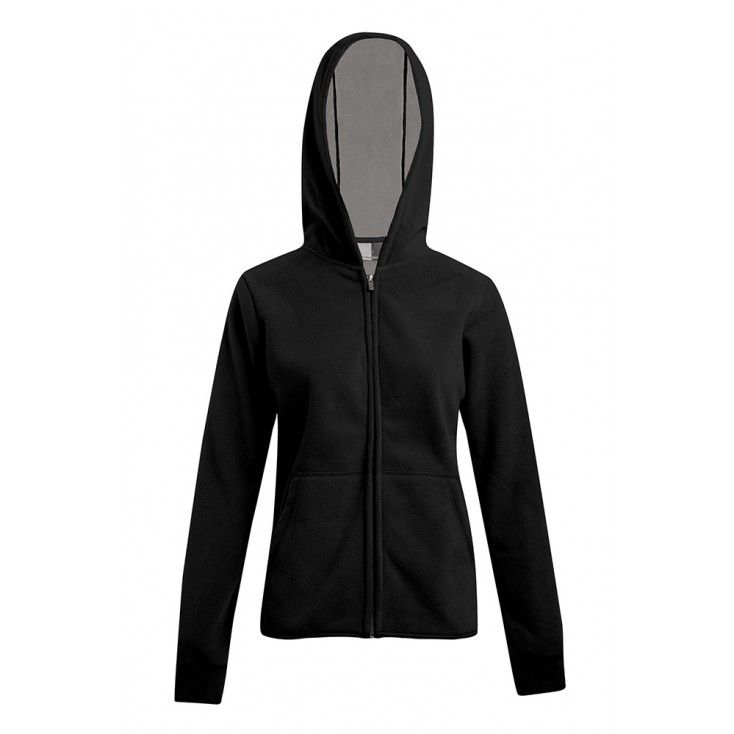 Veste polaire capuche zippé grande taille Femmes promotion - BL/black-light grey (7981_G4_I_B_.jpg)