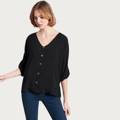 Blouse-style Shirt Women - 9D/black (CS-6015_E1_G_K_.jpg)