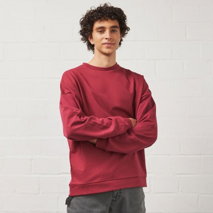 Oversized Sweatshirt Plus Size Unisex - BY/burgundy (CS-6600_G1_F_M_.jpg)