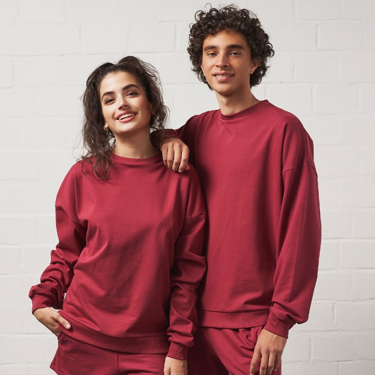 Sweatshirt oversize grandes tailles unisexe - BY/burgundy (CS-6600_G3_F_M_.jpg)