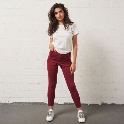 Legging taille haute avec poche grandes tailles femmes - BY/burgundy (CS-7100_G1_F_M_.jpg)