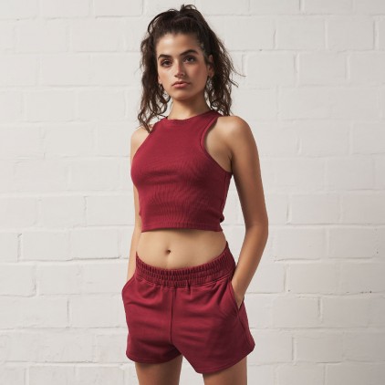 Highwaist Sweatshorts Plus Size Frauen - BY/burgundy (CS-7505_G1_F_M_.jpg)