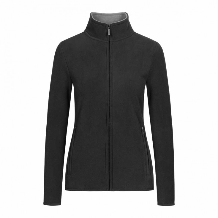 Doppel Fleece Zip Jacke Plus Size Frauen - CL/charcoal-gray (7965_G1_N_B_.jpg)