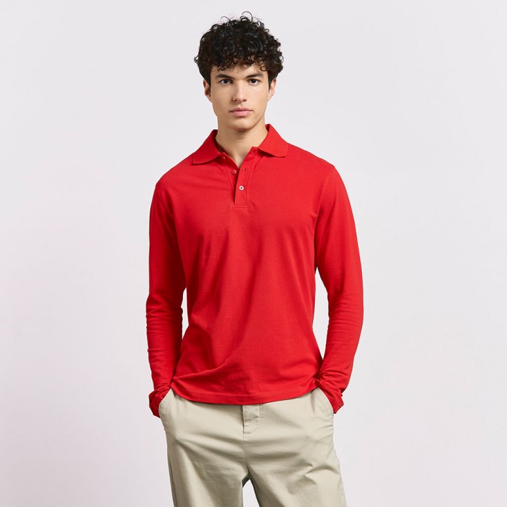 Heavy Langarm-Poloshirt Männer - 36/fire red (4600_E1_F_D_.jpg)