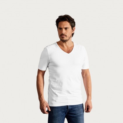 Slim-Fit V-Ausschnitt T-Shirt Herren - 00/white (3082_E1_A_A_.jpg)