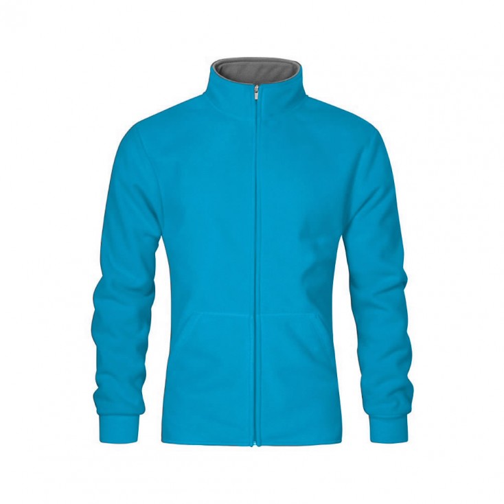 Doppel-Fleece Jacke Männer - 4G/turquoise-li.grey (7971_G1_L_1_.jpg)