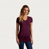 Slim-Fit V-Ausschnitt T-Shirt "Lang" Frauen - BY/burgundy (3087_E1_F_M_.jpg)