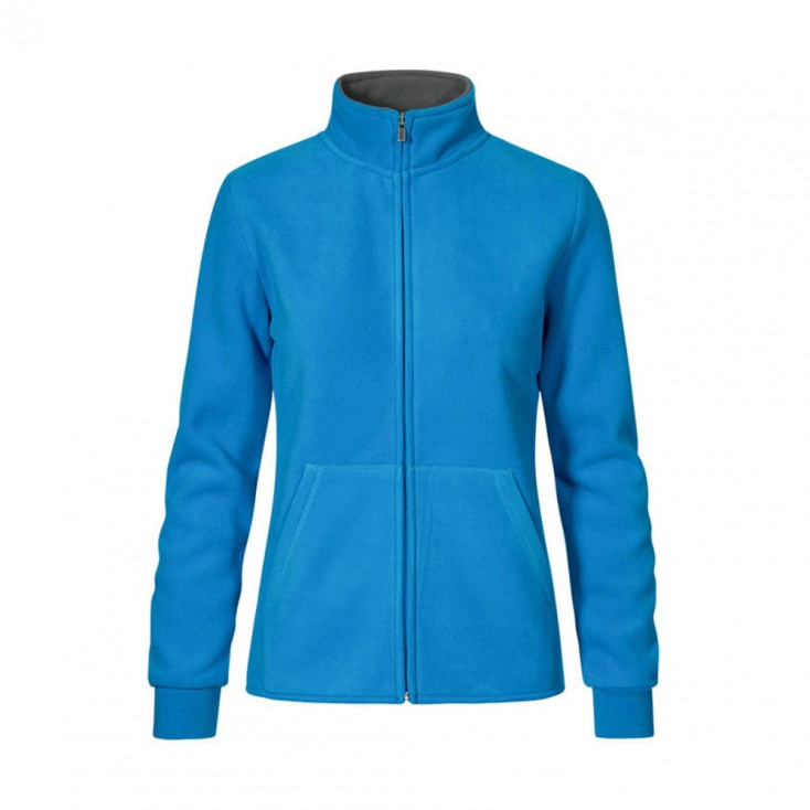 Doppel-Fleece Jacke Frauen - 4G/turquoise-li.grey (7985_G1_L_1_.jpg)