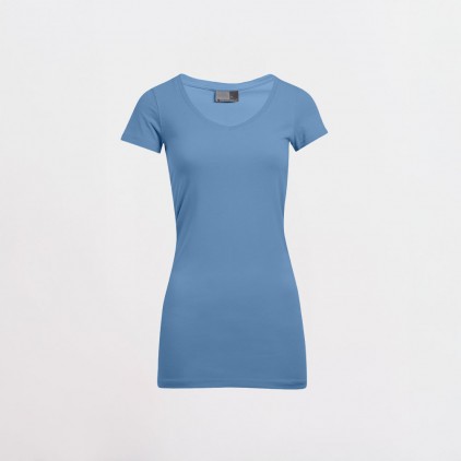 Slim-Fit V-Ausschnitt T-Shirt "Lang" Plus Size Frauen