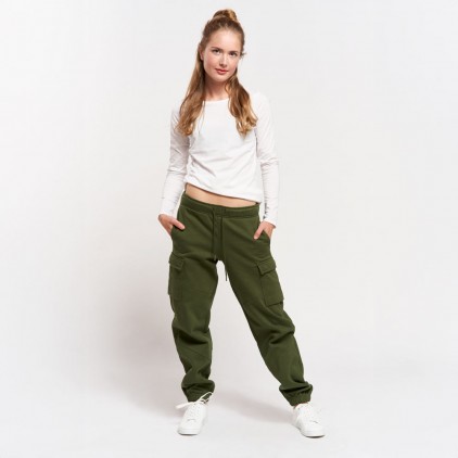Jogginghose mit Cargotaschen Frauen Plus Size - CS/khaki (CS-7555_F1_C_H_.jpg)